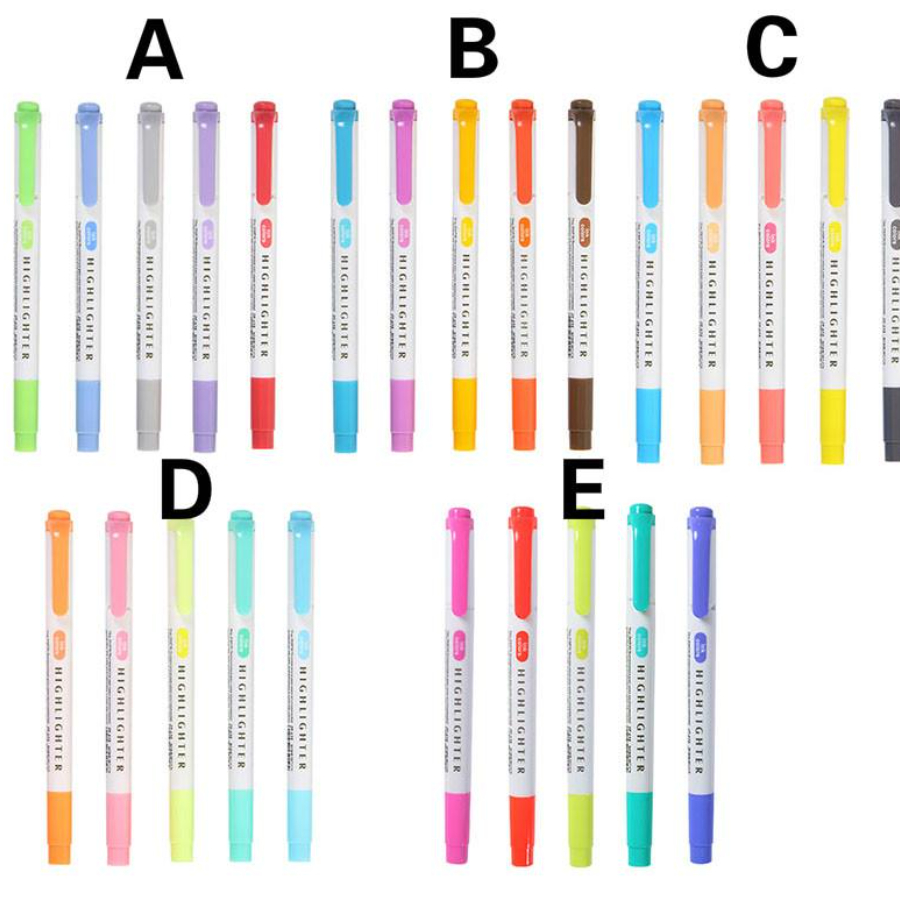 Mildliner Highlighter Markers - Set of 3 or 5 - Light Fluorescent – TACTO  STUDIO