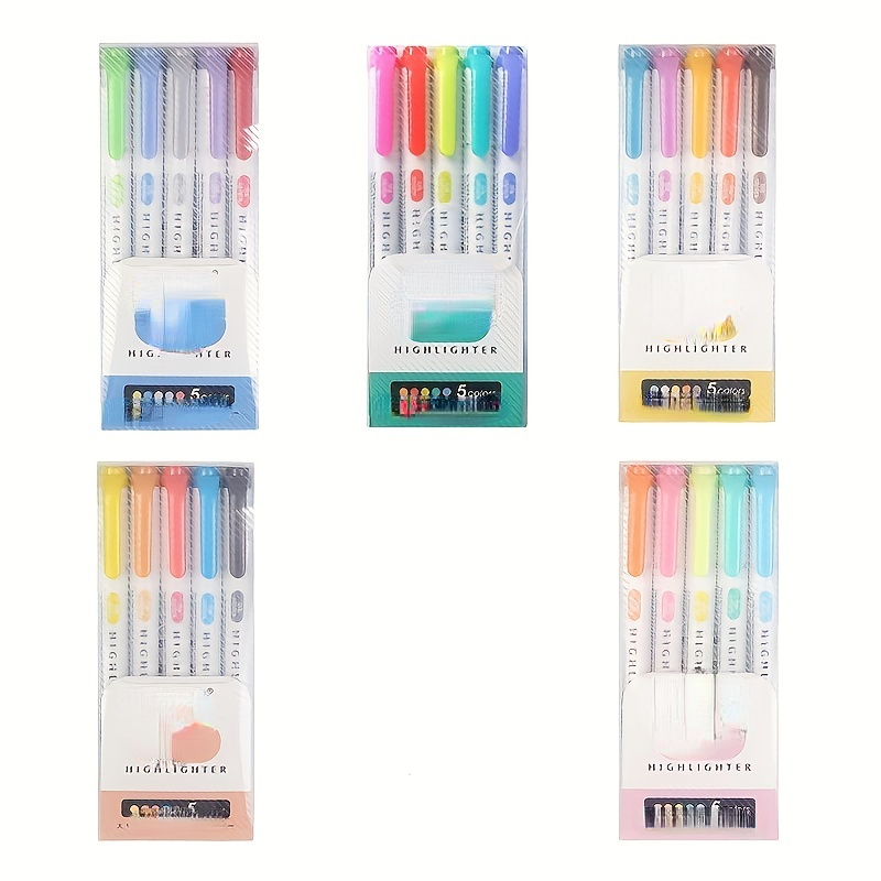 Double Tip Highlighter Pens Macaron Color Markers Midliner - Temu