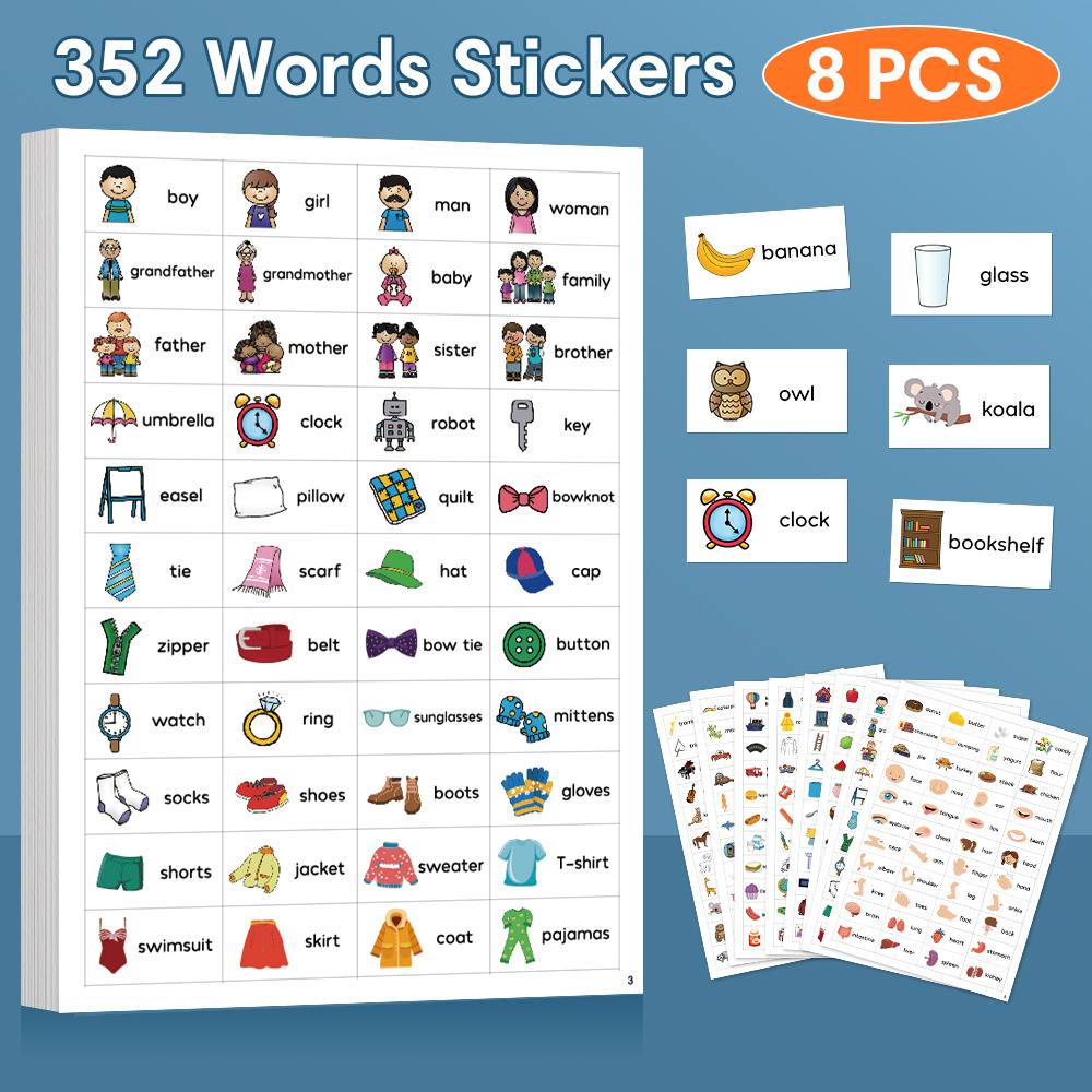 Learning Cute Stickers Family Daily Routines Sentences Temu