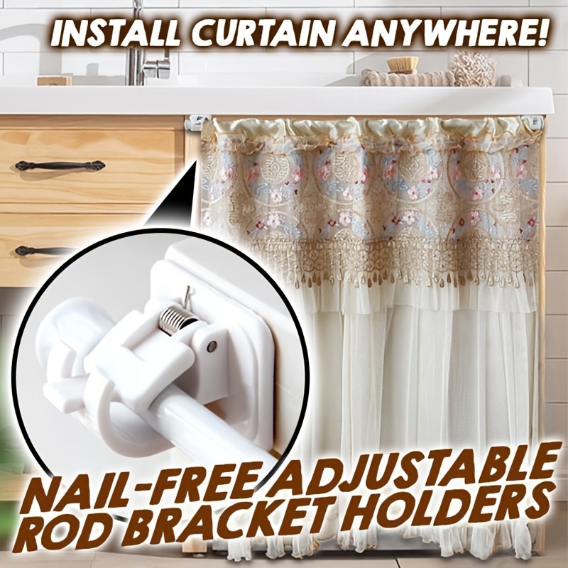 2pcs Adjustable Rod Holders for Home Decor