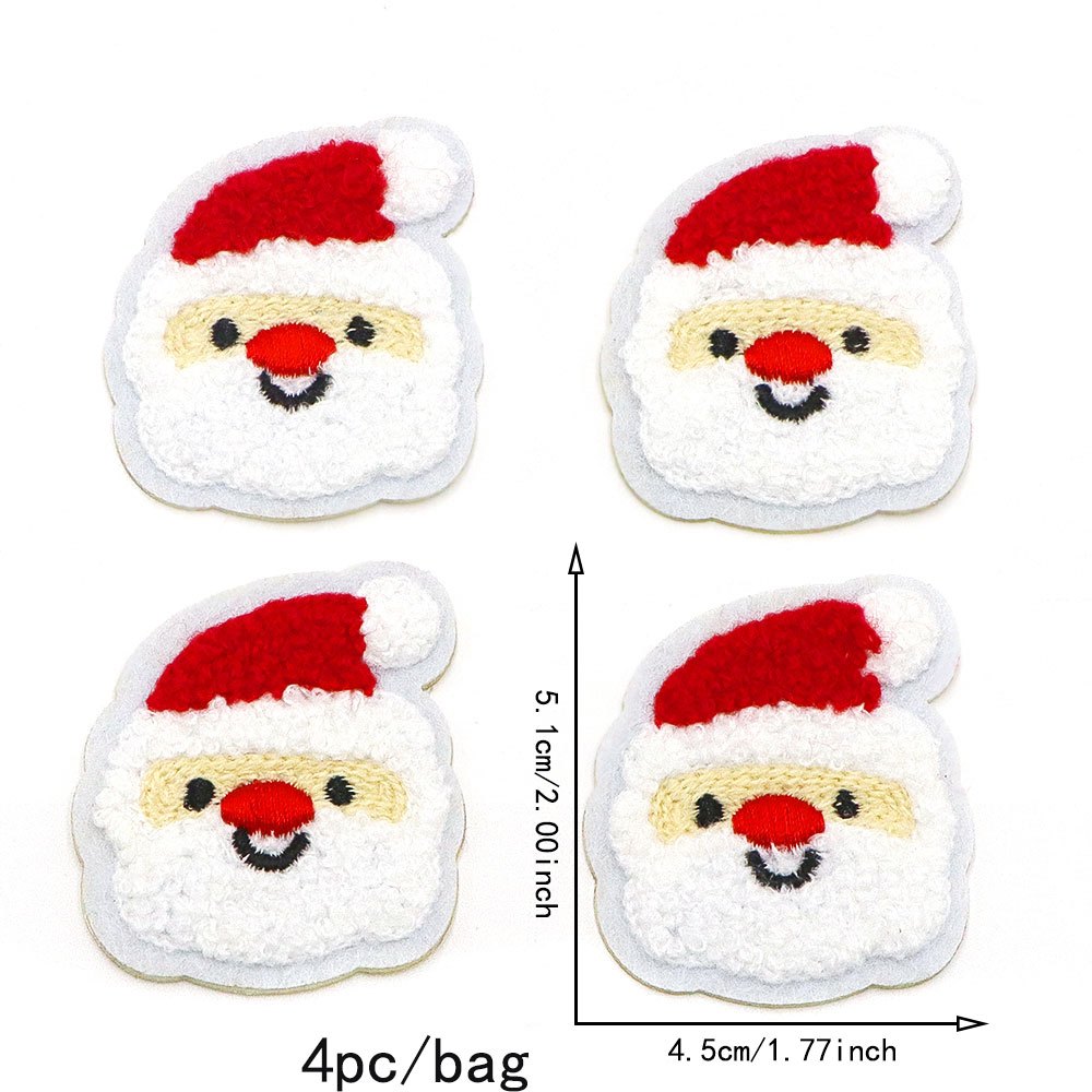 Xmas Santa Claus Self Adhesive Patches Iron On Chenille - Temu