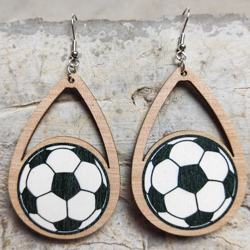 Sports Leather Earring - Soccer, Basketball, Volleyball, Softball, Baseball Basketball