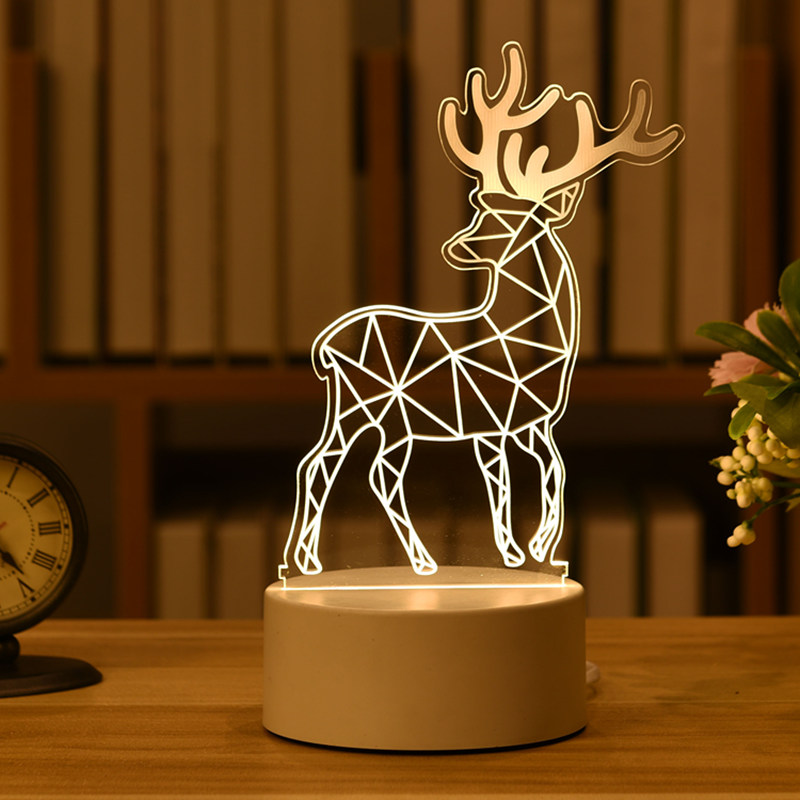 1 Pièce Lampe De Nuit Décorative À Led En Acrylique 3d De Noël En Forme  D'ours Pour La Chambre D'enfants, Lampe De Chevet Cadeau, Mode en ligne