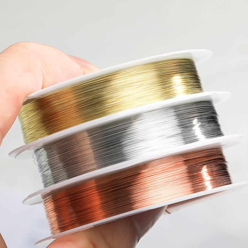 Golden Silvery Color Copper Wire For Diy Bracelet Necklace - Temu