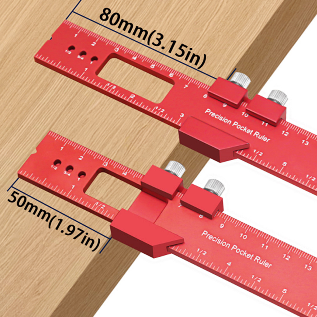 1/3pcs Woodworking Tools Ruler Pocket Ruler Layout Tool Aluminum Precision  Ruler T-Track Metal Slide Stops Inch and Metric Scale - AliExpress
