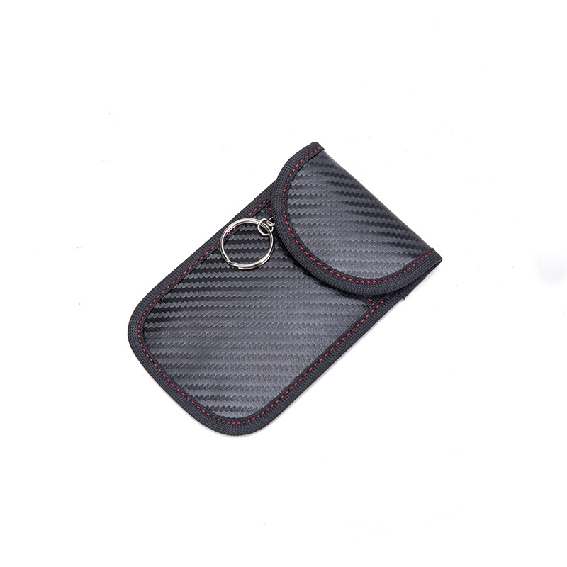 Car Keys, Bag For Key Fob, Car Rfid Signal Blocking Key Fob Protector, Double- Shielding Carbon Fiber Material Anti-theft Faraday Pouch