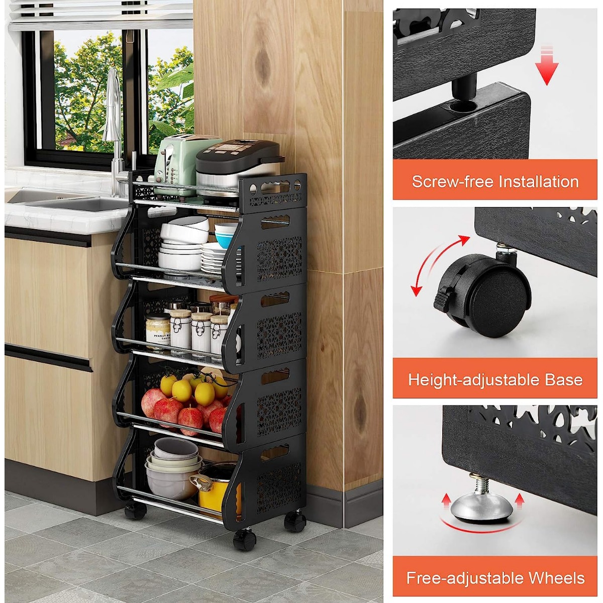 Multifunctional Kitchen Shelf Multi-layer Rotatable Storage Rack in 2023