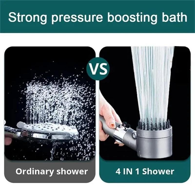 3 Modes Shower Head With Filter, High Pressure Water Saving Massage Body  Scalp Bath Spa Hair Brush Shower Nozzle, Bathroom Accessories - Temu