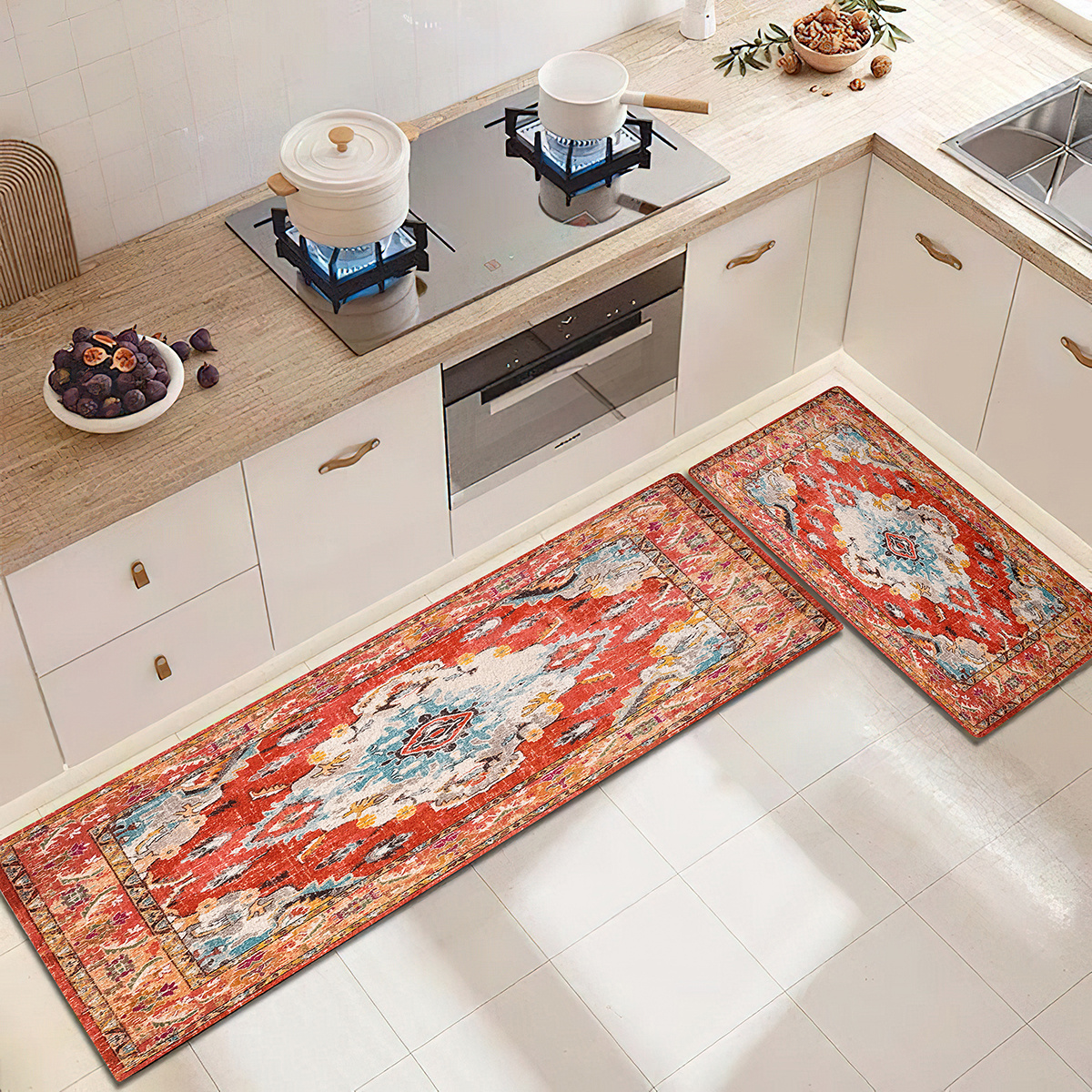 Retro Ethnic Style Kitchen Rug Vintage Persian Print Floor Mat For Kitchen  Floor Bathroom Doormat Indoor Non-slip Absorbent Sponge Mat – the best  products in the Joom Geek online store