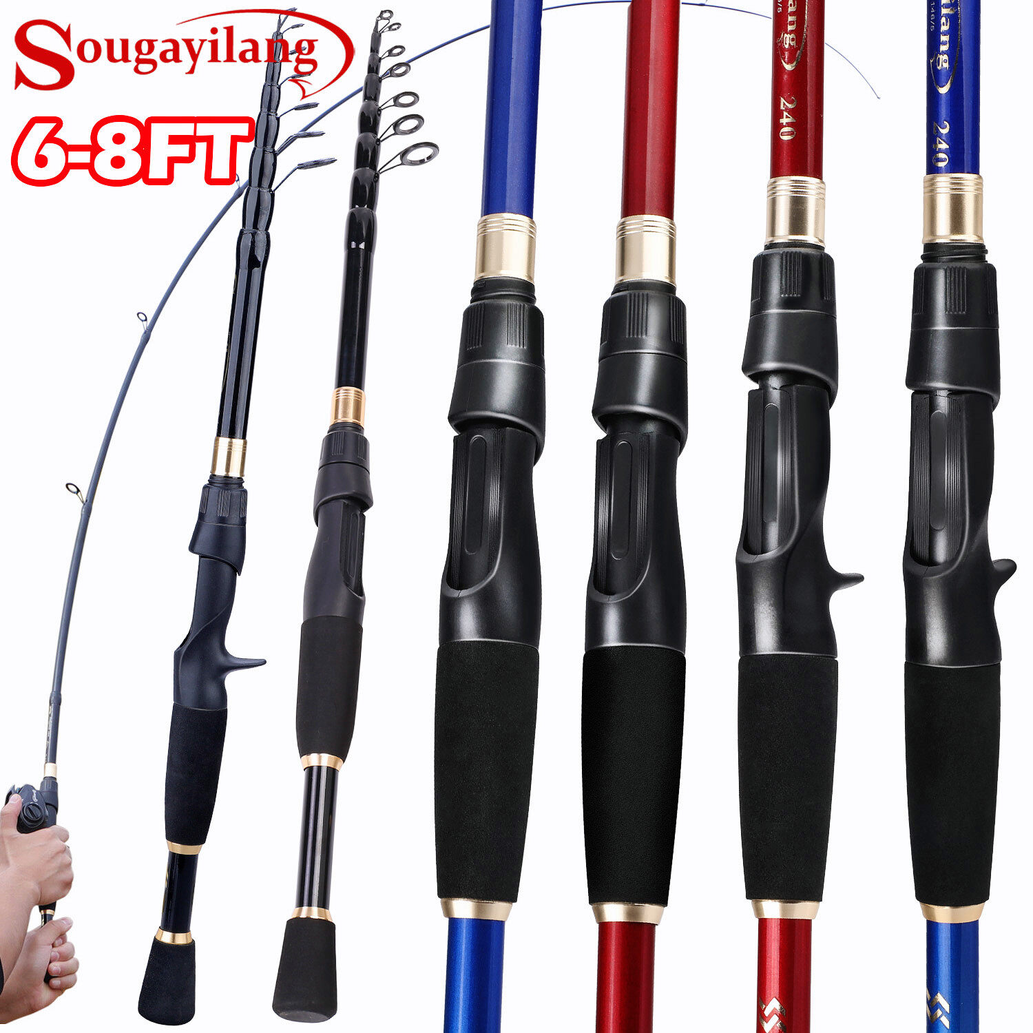 Sougayilang Carbon fiber Teleccopic Fishing Rod Ultralight - Temu