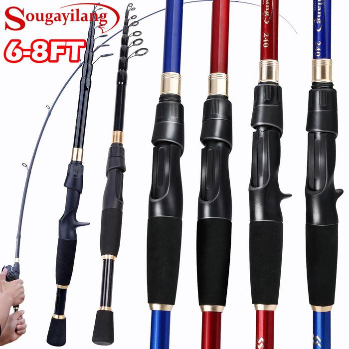 Sougayilang 1pc Carbon fiber Teleccopic Fishing Rod Ultralight