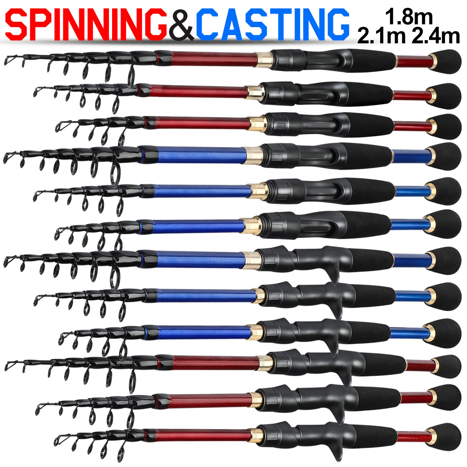 Sougayilang 2.1M/2.4M Spinning Fishing Rod Reel Combo or Casting