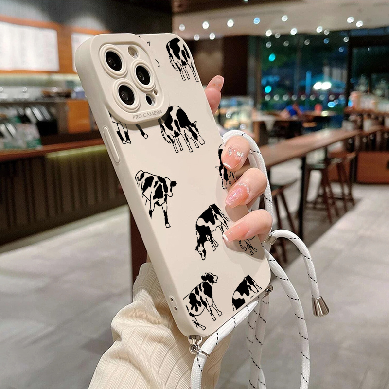 Phone Case Lovely Cow Pattern Design Lanyard Anti Temu Australia