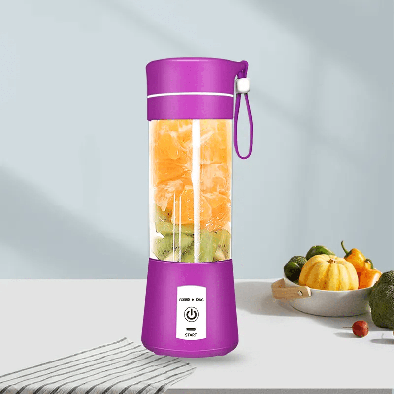 Portable Blender USB Rechargeable Personal Juicer Cup Small Fruit Juice Mixer for Shakes and Smoothies, Size: 9, Purple