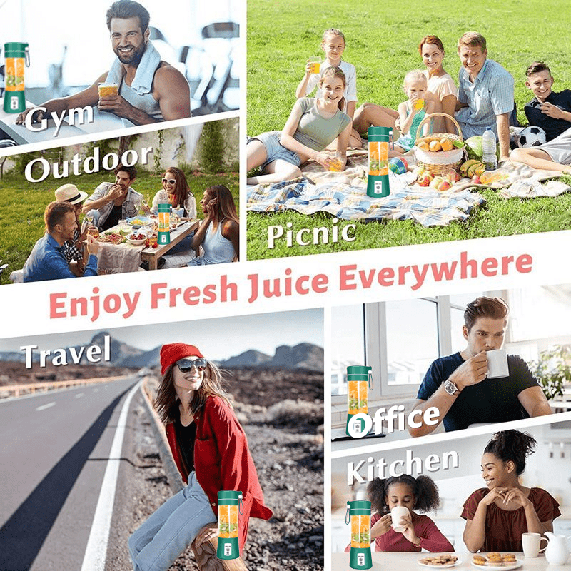 Electric Juicer Cup With Handle And Straws Portable Electric Blender  Pressure Juicer Milk Juice Milk Shake Smoothie Food Processor Usb Charger  Kitchen Stuff Kitchen Accessories Juicer Accessories Back To School Supplies  