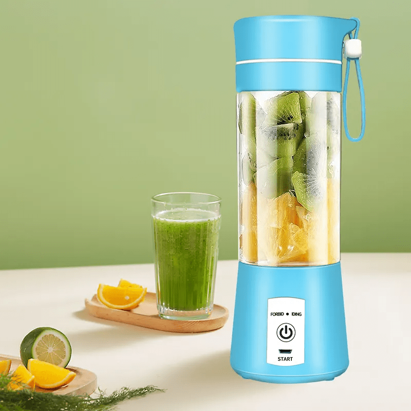  Portable Blender Cup,Electric USB Juicer Blender,Mini Blender  Portable Blender For Shakes and Smoothies, Juice,380ml, Six Blades Great  for Mixing,Bule: Home & Kitchen