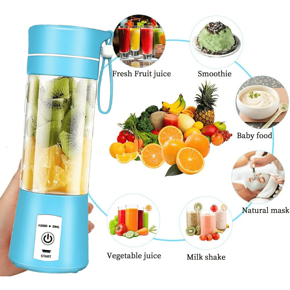 380ml Portable Mini USB Rechargeable Electric Juicer Bottle Fruit Blender  Mixer