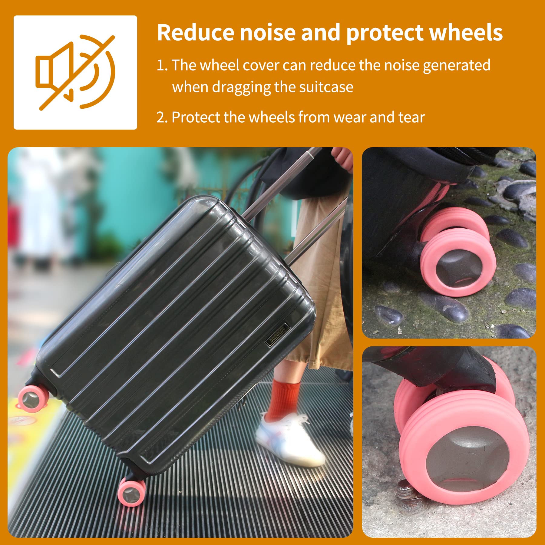 Silicone Luggage Wheels Protector Cover, Anti-slip Shock Absorption Luggage  Caster Shoes, Reduce Noise Wheel Wear, Travel Accessories - Temu Belgium