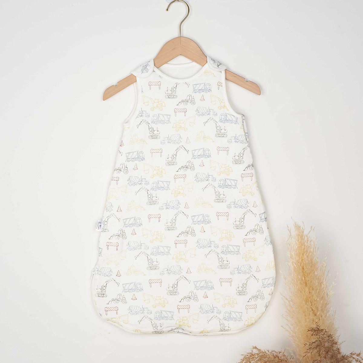 1pc Excavator Printed Baby Sleeveless Bamboo Cotton Sleeping Bag Thickened Universal For All Seasons Children s Anti kick Quilt