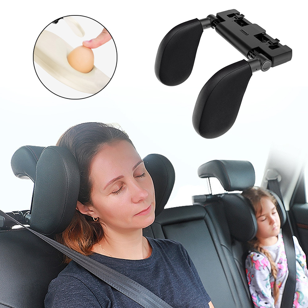 Car Seat Headrest Head And Neck Support Sleep Travel Seat Pillow Side  Sleeper Neck Pillow 360 Adjustable U Shaped Memory Foam Neck Pillow Side  Sleeper Pillow For Children Adults Black