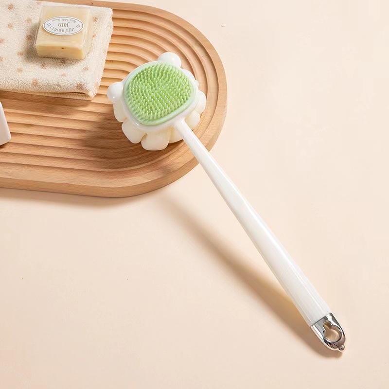 1pc Bath Brush With Long Handle & Soft Bristle, Double-sided Shower Brush  For Exfoliating, Cleaning And Massaging