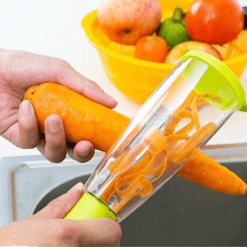 Éplucheur de fruits et légumes avec manche en bois, trancheuse