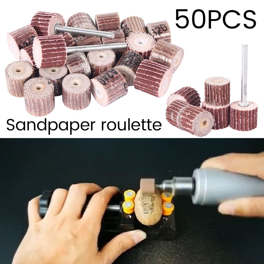 50pcs Sandpapers Set Kit Grit Sander Attachments Replacement Parts