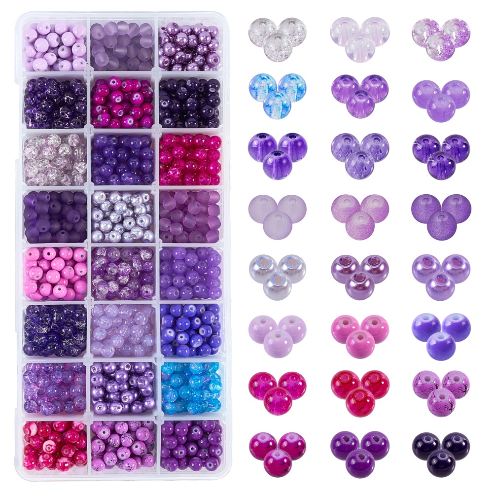 Purple Glass Synthetic Crystal Beads Violet Faceted Beads - Temu