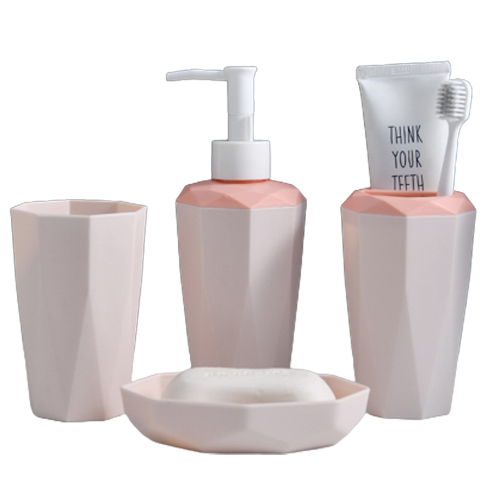 Set Accessori Bagno 4 Pezzi Portasapone Dispenser Lozioni - Temu Italy