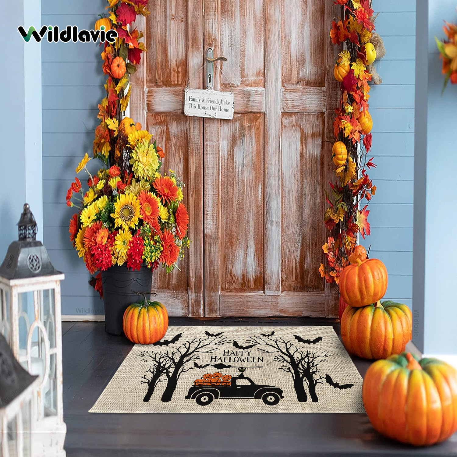 SDJMa Halloween Witch Bat Spider Bath Mat Non Slip Super Absorbent Pumpkin  Doormat Area Rug for Bathroom Kitchen Home Decors 24 x 16 inch,summer sale  