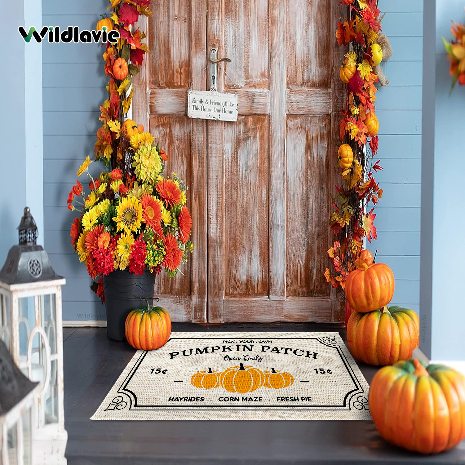 Fall Door Mat, Decorative Fall Welcome Rug, Fall Decor Buffalo Plaid Hey  There Pumpkin Rv Mat Halloween Door Mats For Indoor Outdoor - Temu