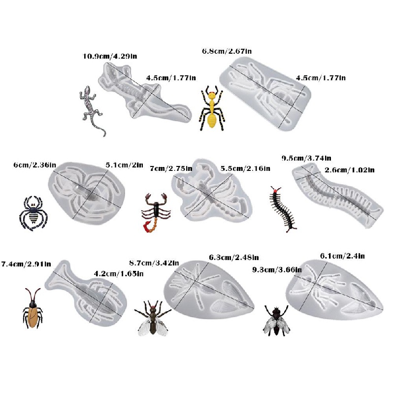 Moldes Silicona Resina Lagartos Hormigas Arañas Escorpiones - Temu