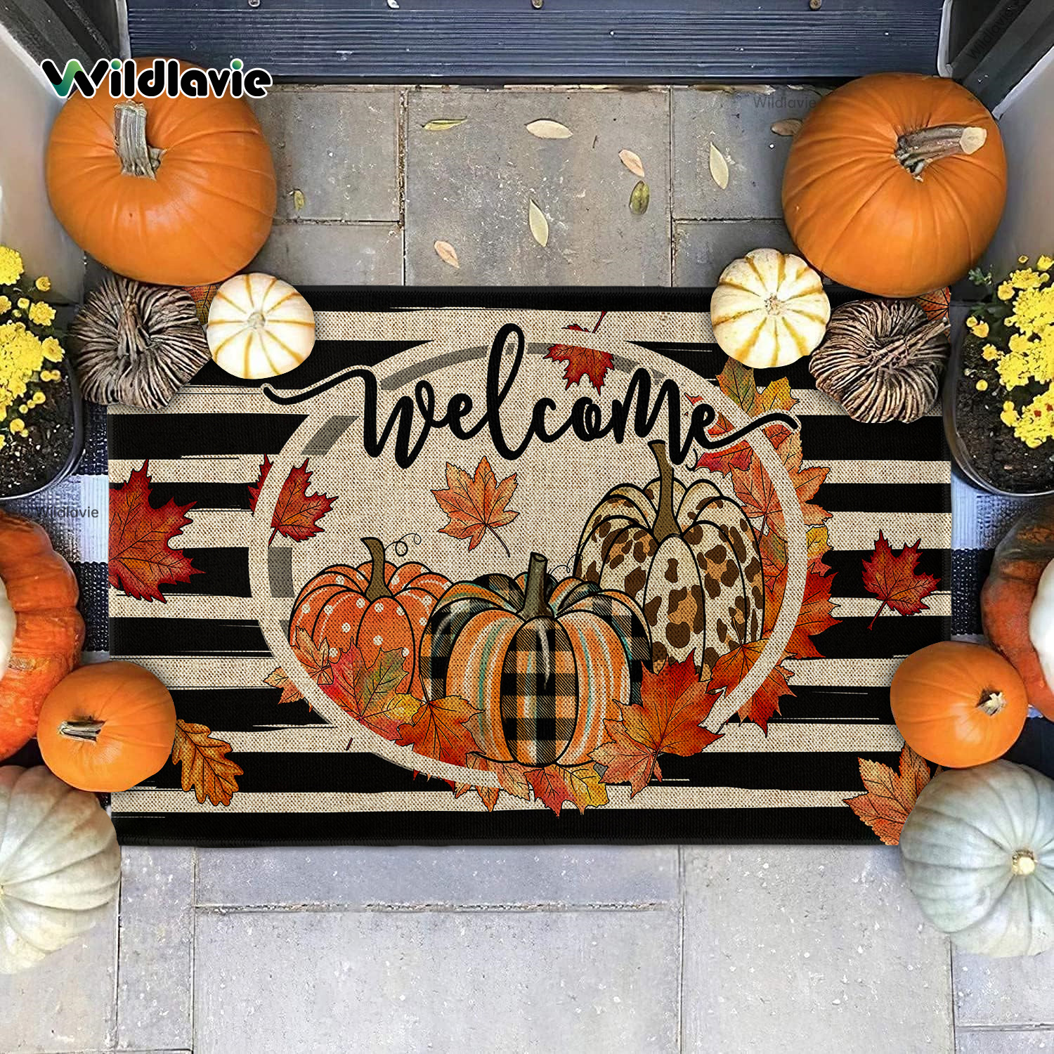 Fall Door Mat, Decorative Fall Welcome Rug, Fall Decor Buffalo Plaid Hey  There Pumpkin Rv Mat Halloween Door Mats For Indoor Outdoor - Temu