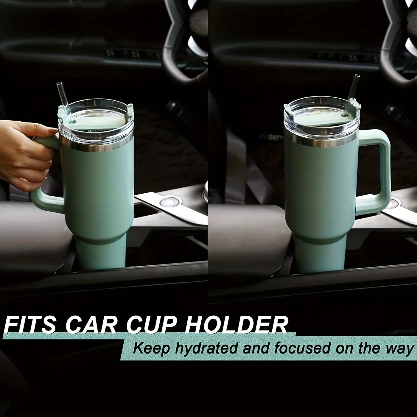Insulated Stainless Thermos Mug, Fits Car Cup Holder