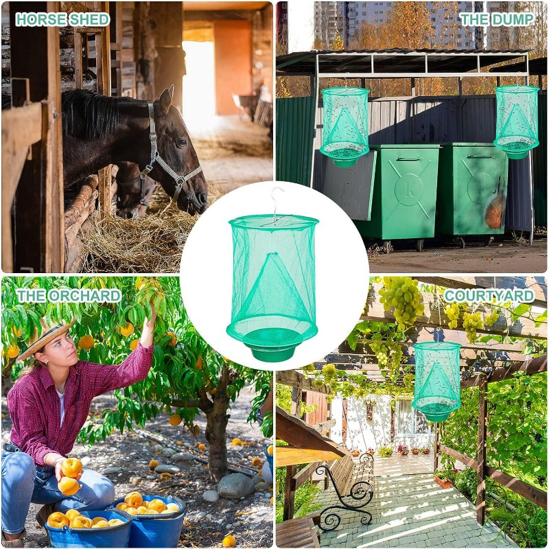 Ranch Fly Trap Reusable Fly Trap With Tray For Indoor Outdoor Hanging  Farms, Stable, Garden, Orchard, Park, Pest Control - Temu