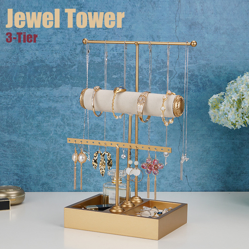  OPELETNNT Necklace Display Stands for Selling, 3 Tier