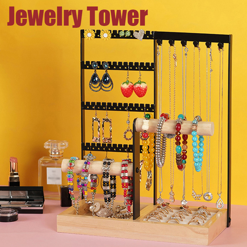 Necklace Bracelet Organizer Jewelry Stand Holder 2 Tier - Temu