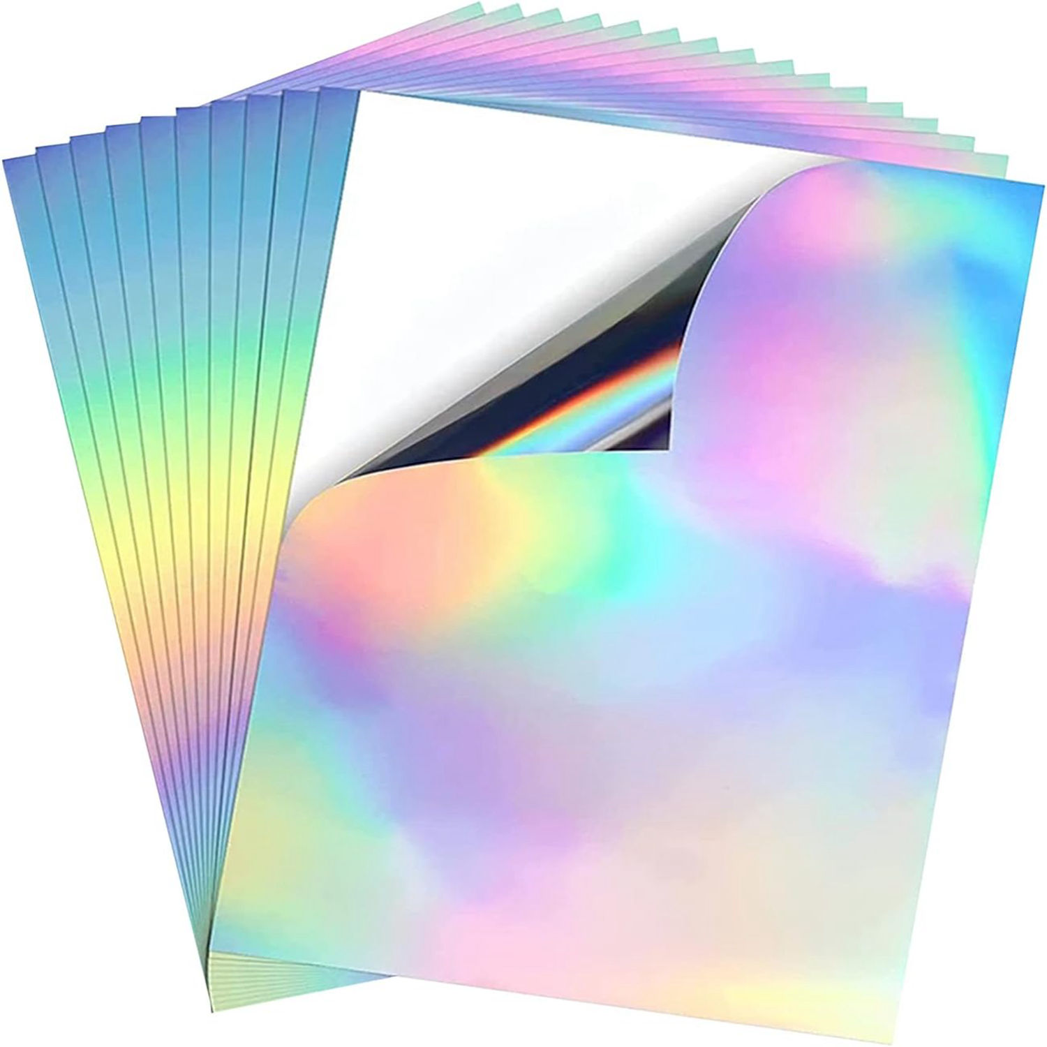 36 Sheets Holographic Sticker Paper Waterproof A4 Size Clear Vinyl Sticker  Sheets Self-Adhesive Rainbow Overlay Sheets with 4 Styles Mixed