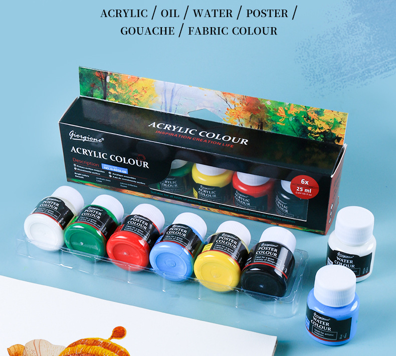 6 color Paint Suit Acrylic Paint Watercolor Painting Paint - Temu