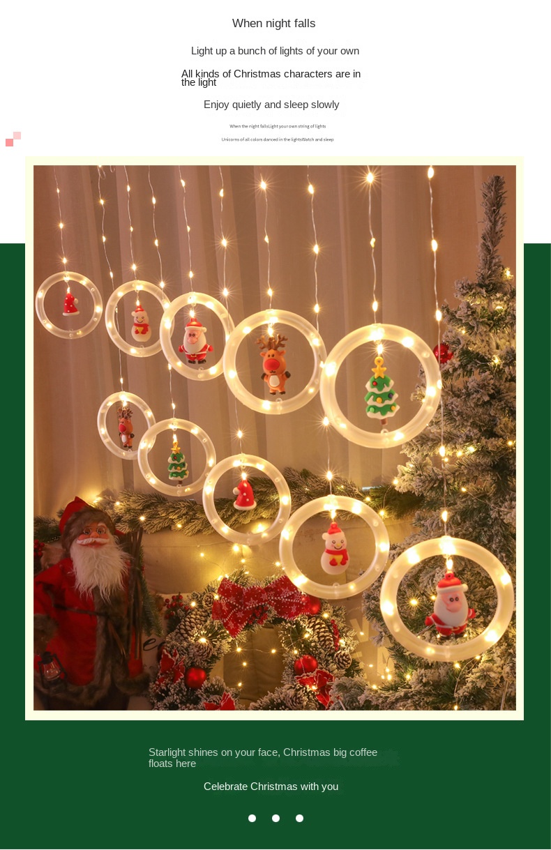 New Christmas Light String Santa Claus Cartoon shaped - Temu