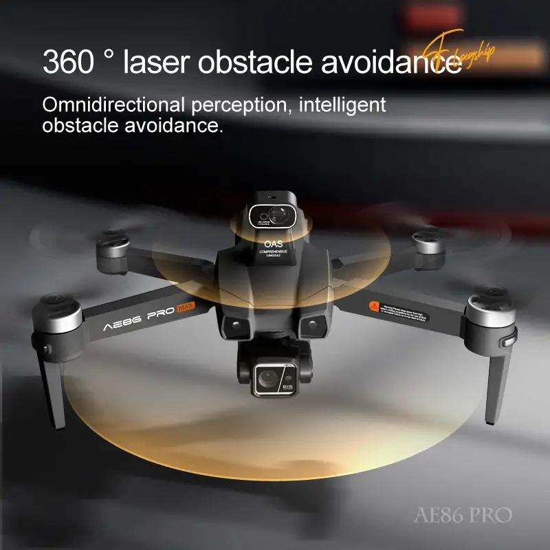 ae86 digital image transmission drone with hd dual camera fpv 3 axis anti shake gimbal obstacle avoidance brushless motor helicopter foldable rc quadcopter details 2