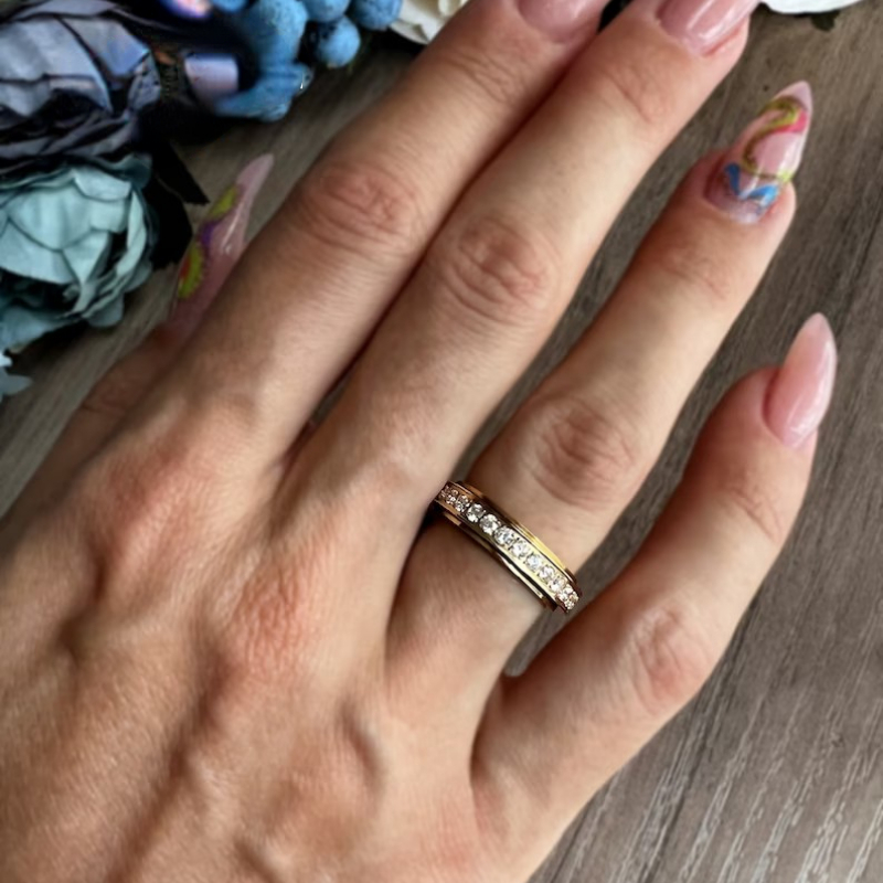 Rotatable Band Ring Women Ring Perfect Finger Ring Jewelry