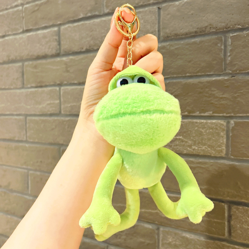 1pc Ugly Cute Frog Plush Toy Doll School Bag Pendant Keychain Cartoon Mini Doll, Miniature Doll, Small Doll Key Chain Ornament,Temu