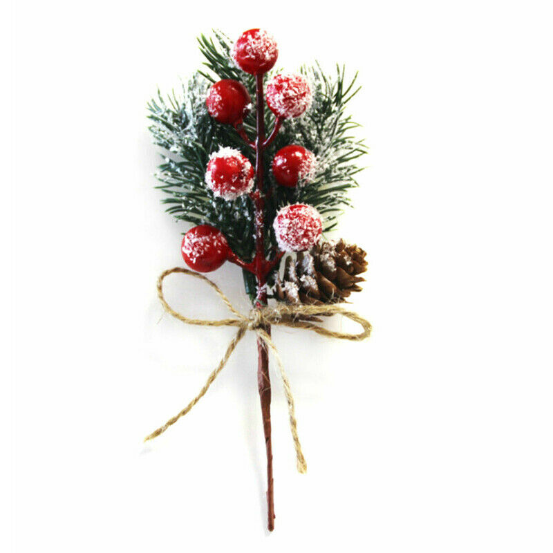 Bulk Glitter Artificial Pine Cone Picks Christmas Berry Stems