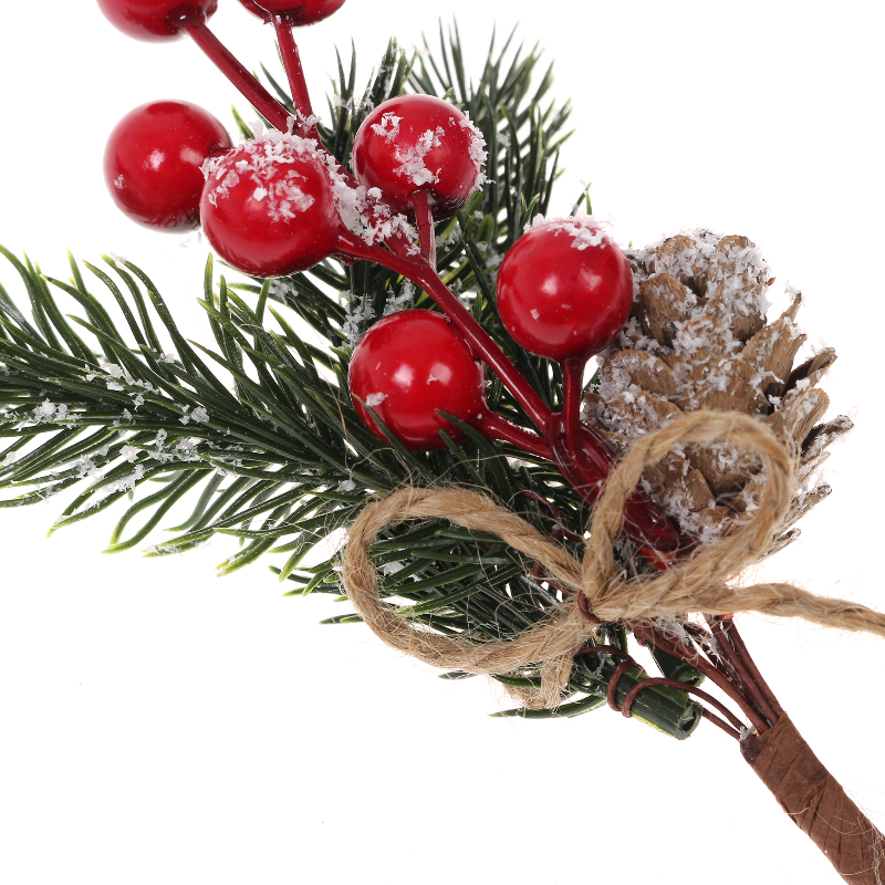 Artificial Pine Stems Christmas Flowers Ornament, Artificial Holly