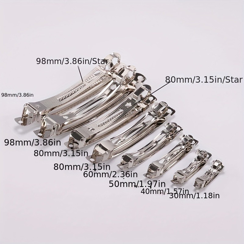10pcs/lot 4/5/6/8 Rhodium Spring Hair Clips Automatic Clip Blank Width  Setting Pin Backs Bulk For DIY Jewelry Making Base Accessories Small  Business S