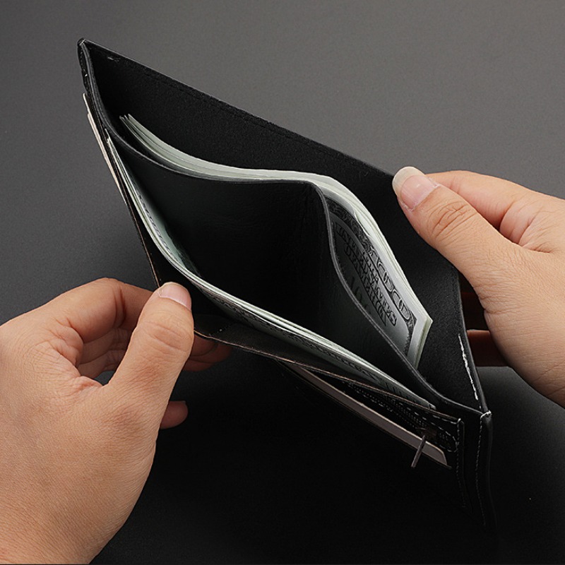 Men's Leather Short Wallet Money Clip Multi-card Card Holder Horizontal  Wallet With Zipper Coin Pocket Gift For Men - Temu