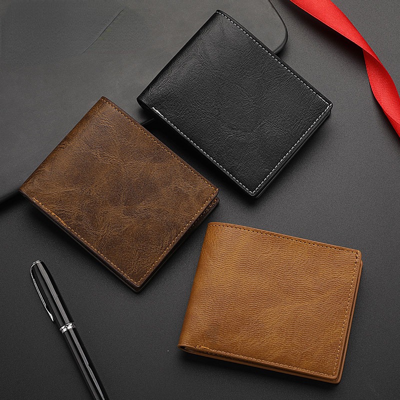 Men's Leather Short Wallet Money Clip Multi-Card Card Holder Horizontal Wallet with Zipper Coin Pocket Gift for Men, Christmas Styling & Gift,Temu