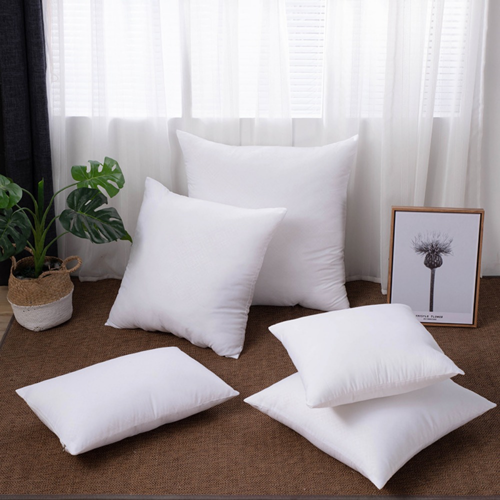 1pc White Square Pillow Core Bedding And Sofa Pillow Insert Indoor  Decorative Pillow For Sofa Couch Bed Home Decor, 18*18 Inch