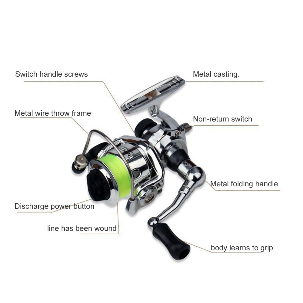 1pc Mini Pocket Spinning Fishing Reel, Fishing Tackle, 4.3:1 Metal Reel  With 3937.01inch Line